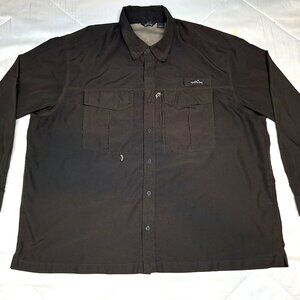EDDIE BAUER Mens Brown Vented Fishing Long Sleeve Shirt 4XL